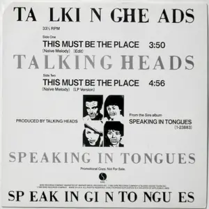 Stock cover art for Talking Heads – This Must Be The Place (Naive Melody) (not a photo of this copy)