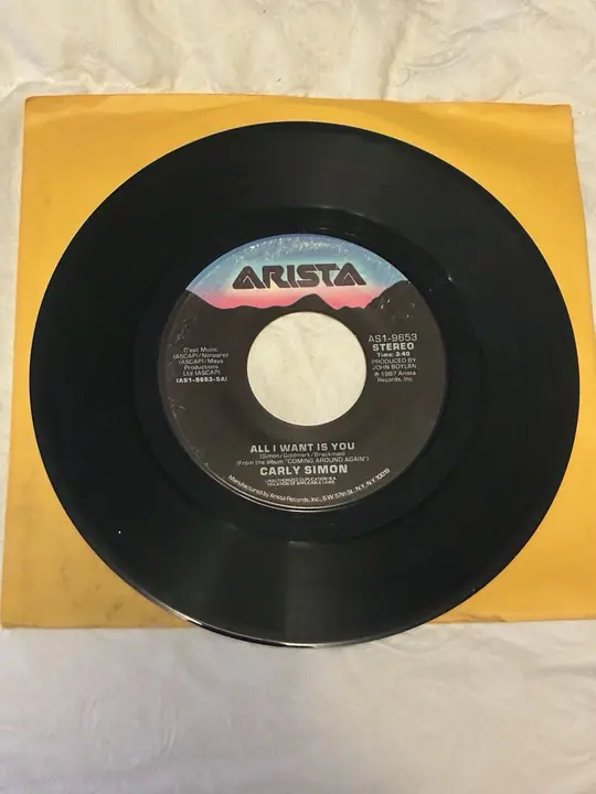 Carly Simon – All I Want Is You / Two Hot Girls record sleeve