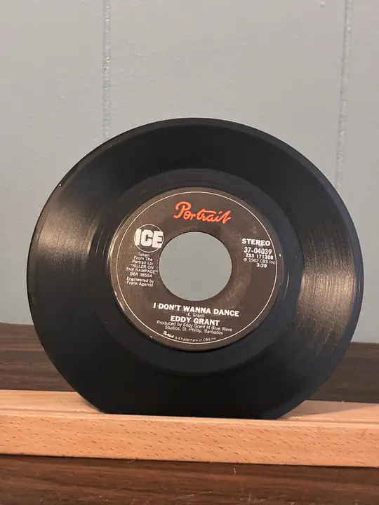 Eddy Grant – I Don’t Wanna Dance” / “I Don’t Wanna Dance (Acapella) record sleeve