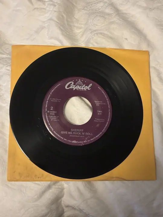 Sheriff – When I’m With You / Give Me Rock N Roll record sleeve
